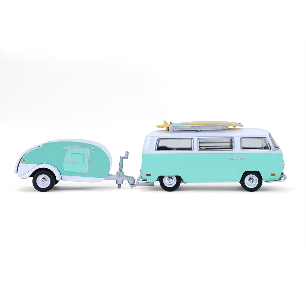 Type 2 with surfboards and Teardrop Trailer