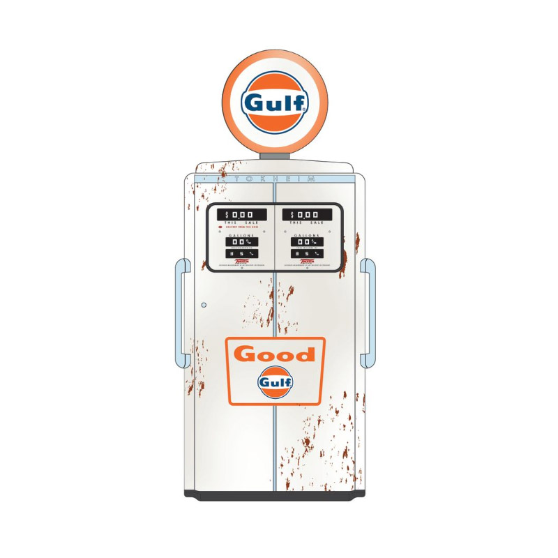 Tokheim 350 Twin Gas Pump Good Gulf - Gulf Oil (Weathered)