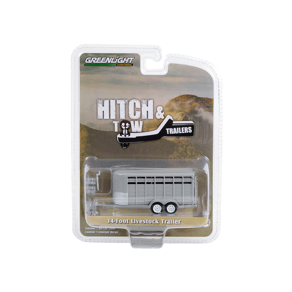 14英尺牲畜运输拖车 - 灰色