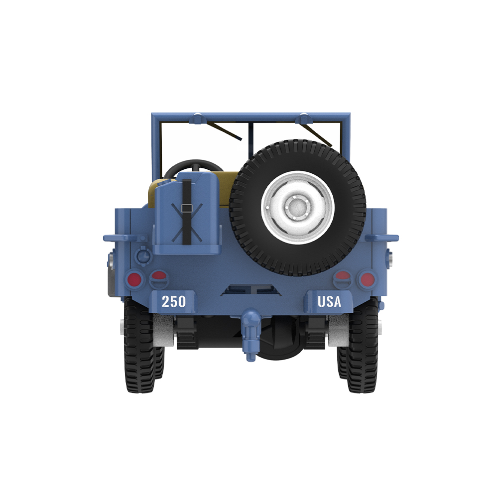 MB吉普带货运拖斗与军事风女郎模型 - 美国250周年纪念版